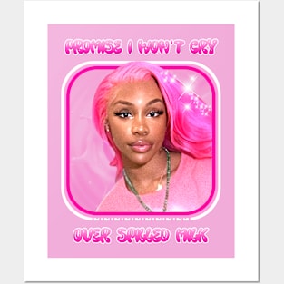 SZA - Promise I Won't Cry Over Spilled Milk - Vintage - Pink Posters and Art